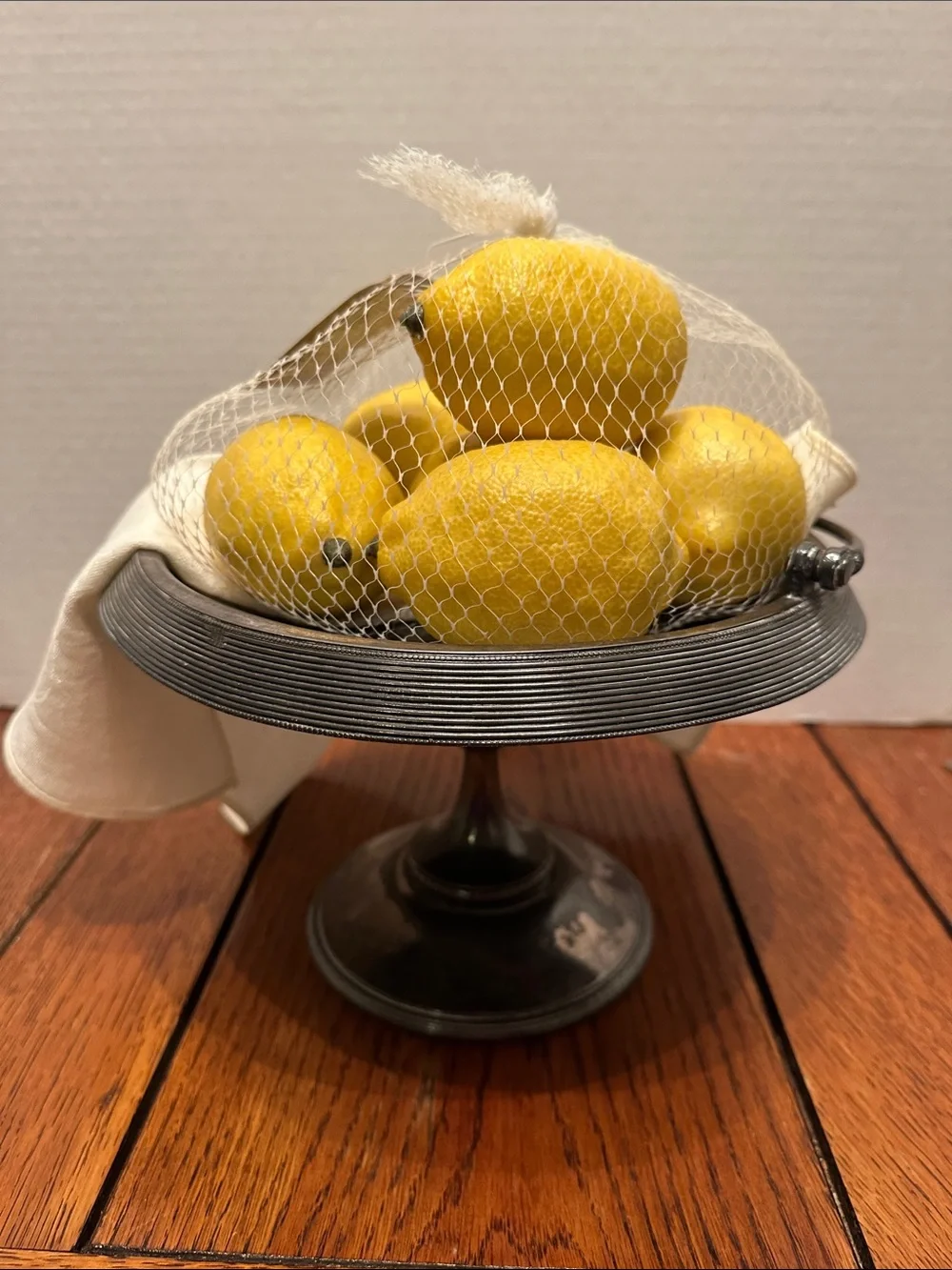 Pottery Barn Yellow Decorative Faux Lemons in Mesh Bag